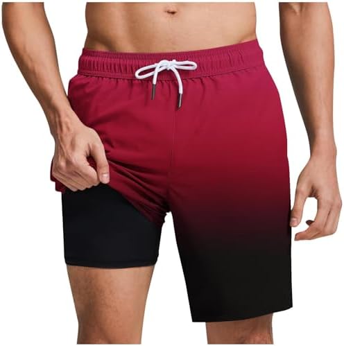 Xiaojmake 2-in-1 Board Shorts with Compression Liner