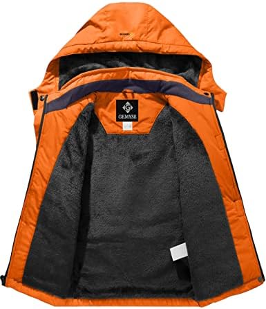 GEMYSE Boys Waterproof Ski Snow Jacket Hooded Fleece Windproof Winter Jacket