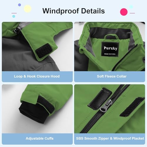Pursky Perfect for Skiing Boys Waterproof Ski Jacket