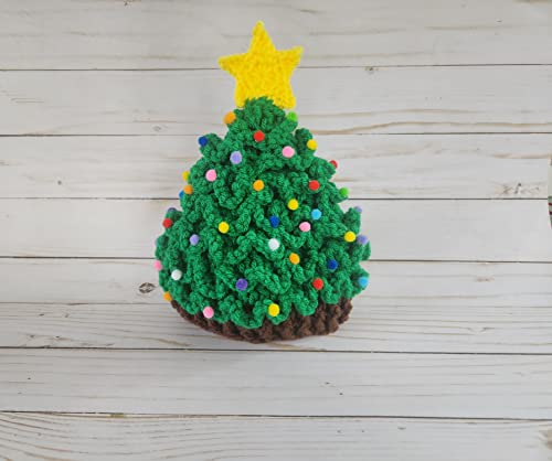Crochet Baby Christmas Tree Hat for Girls