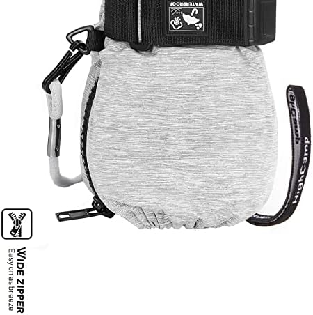 HIGHCAMP Kids Ski Mittens Waterproof Winter Gloves with Zipper and Adjustable Strap