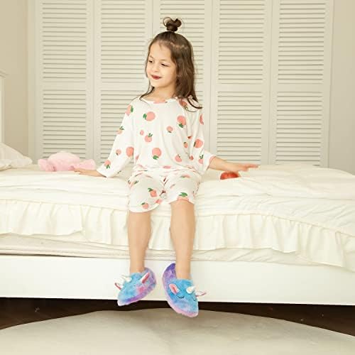 KAKU NANU Toddler Slippers Cute Animal Fleece Winter Shoes Durable Cozy
