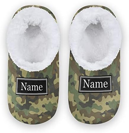 Camouflage Military Slippers for Kids Customizable Design