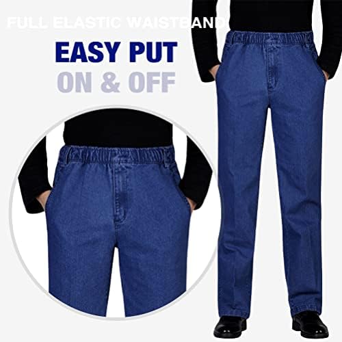 IDEALSANXUN Mens Elastic Waist Denim Pants