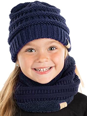 Funky Junque Fleece-Lined Tube Scarf Knit Gaiter Bundle - Cozy Winter Set