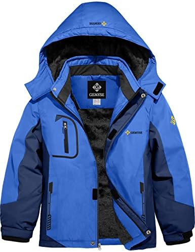 GEMYSE Boys Waterproof Ski Jacket with Fleece Liner