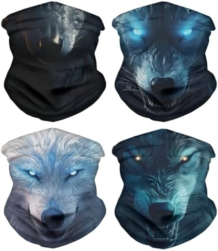 Cool Wolf Lion Print Face Mask Bandana for Men Women