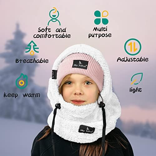 Shy Velvet Ski Mask for Kids Winter Balaclava with Fleece Lining