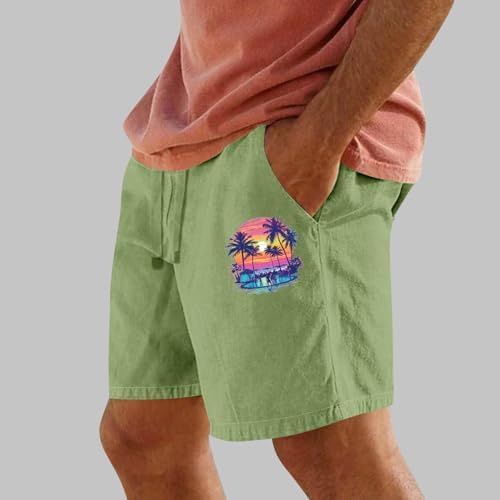 Hawaiian Print Lightweight Beach Shorts