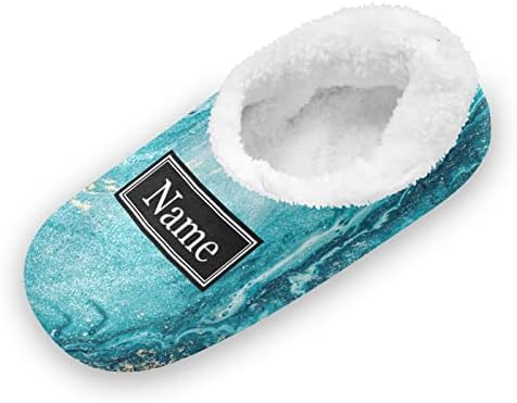 Custom Ocean Gold Marble Kids House Slippers