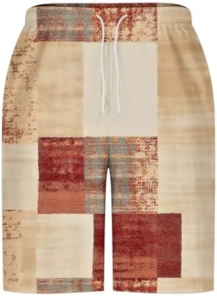 Generic Retro Plaid Beach Shorts for Men