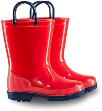 EUXTERPA Boys Girls Rain Boots Toddler Kids Waterproof Shoes