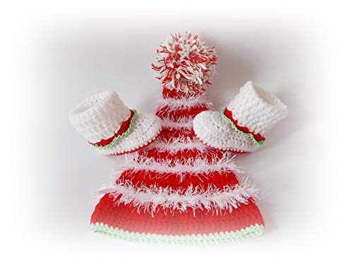 Handmade Santa Baby Set Christmas Hat Boots