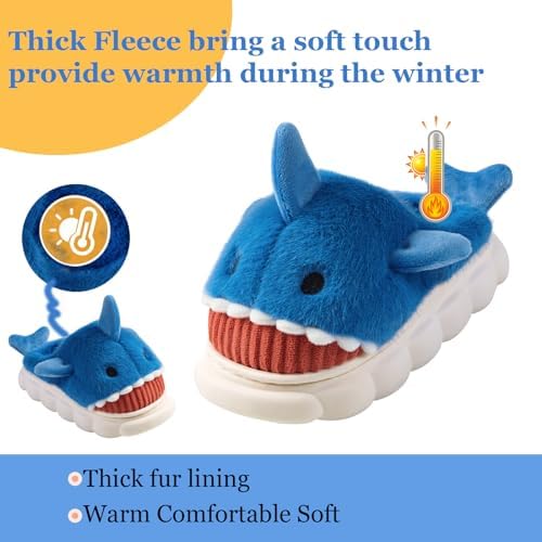 Fiedaz Shark Slippers for Kids Cute and Non-Slip