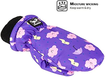 HIGHCAMP Toddler Winter Snow Mittens Waterproof for Kids
