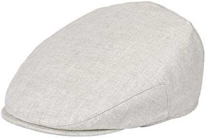 Mens Linen Flat Cap Newsboy Style - BOTVELA
