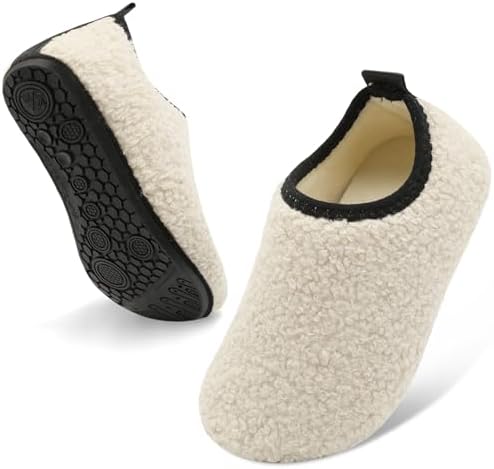 QFH Winter Toddler Slippers Soft Faux Fur