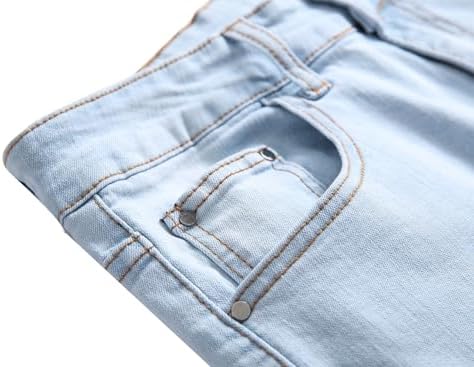 RANMCC Mens Stretch Skinny Ripped Jeans