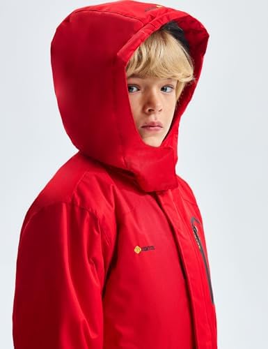 GEMYSE Boys Waterproof Ski Jacket with Hood and Pockets