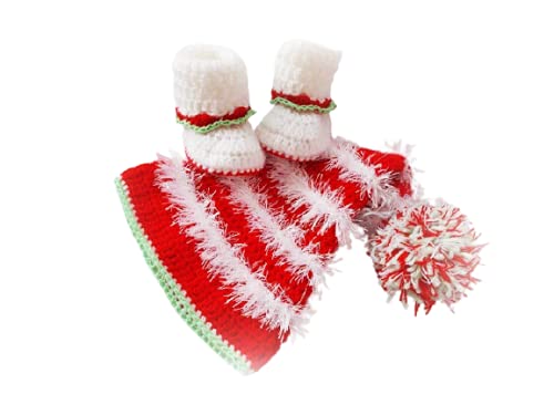 Handmade Santa Baby Set Christmas Hat Boots
