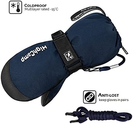 HIGHCAMP Kids WaterproofWinter Ski Mittens