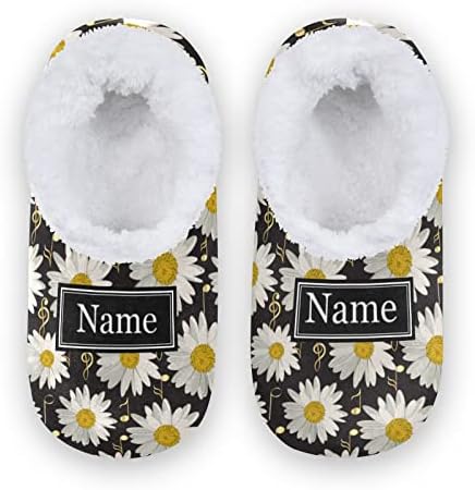 Personalized Daisy Musical Note Kids Slippers