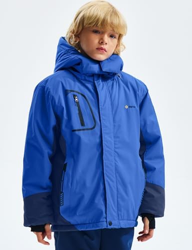 GEMYSE Boys Waterproof Ski Jacket with Fleece Liner