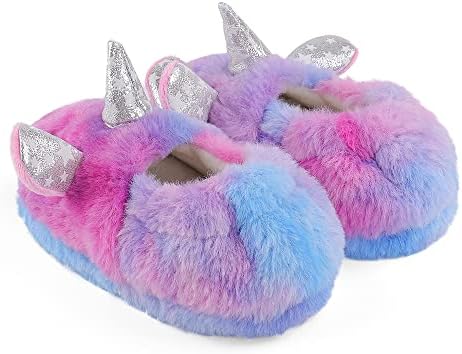 KAKU NANU Toddler Slippers Cute Animal Fleece Winter Shoes Durable Cozy