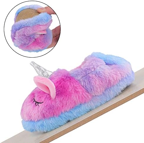 KAKU NANU Toddler Slippers Cute Animal Fleece Winter Shoes Durable Cozy