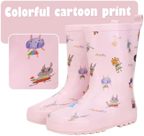 SwiftFrog Unisex Kids Print Rain Boots waterproof stylish
