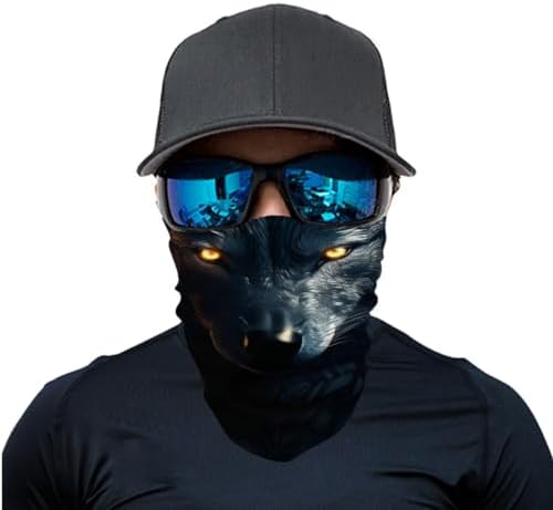 Cool Wolf Lion Print Face Mask Bandana for Men Women