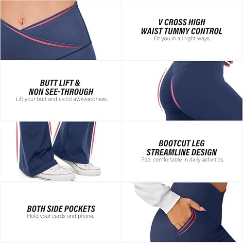 HEGALY Womens High Waist Flare Yoga Pants