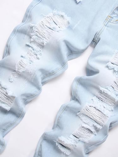 Mens Slim Fit Distressed Denim Jeans