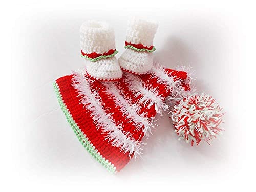 Handmade Santa Baby Set Christmas Hat Boots