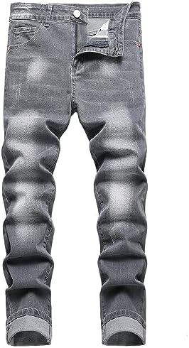 JUNBAOSS Slim Fit Ripped Jeans