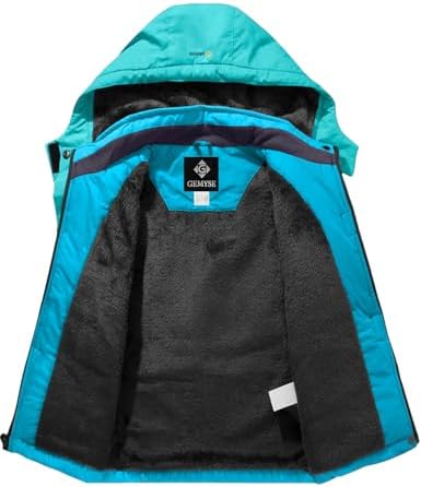 GEMYSE Boys Waterproof Ski Snow Jacket with Hooded Fleece