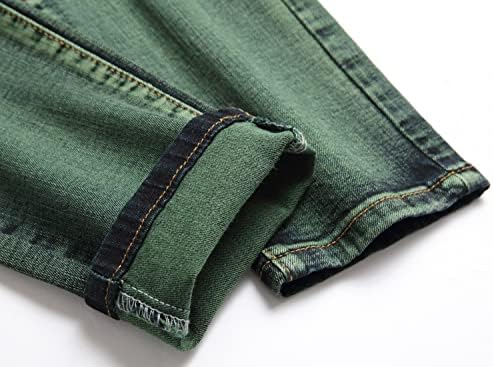 Mens Ripped Distressed Destroyed Straight Fit Washed Denim Jeans