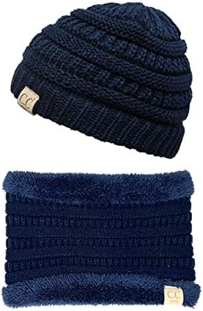 Funky Junque Fleece-Lined Tube Scarf Knit Gaiter Bundle - Cozy Winter Set