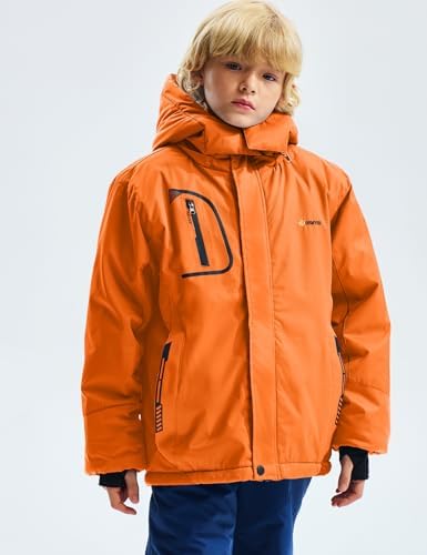 Waterproof Ski Jacket Boys - Fleece Windproof Durable