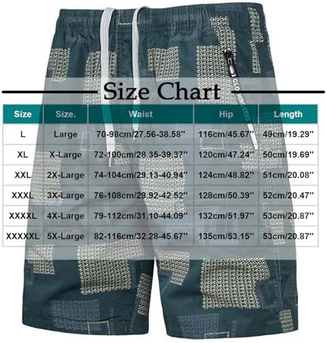 Mens Lightweight Cotton Plaid Bermuda Shorts with Elastic Waist