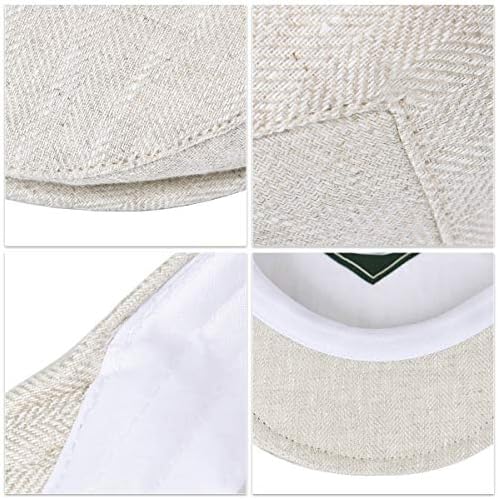 Mens Linen Flat Cap Newsboy Style - BOTVELA