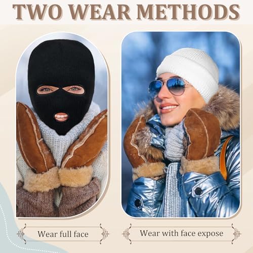Warm Fashionable 2-Piece Ski Mask Set - Mens Womens Balaclava for Skiing Cycling