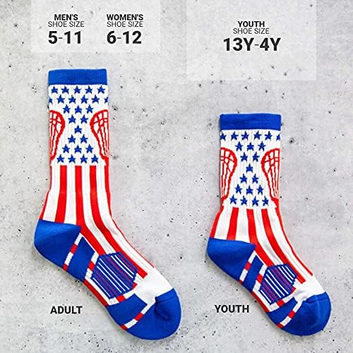 ChalkTalkSPORTS Lacrosse Performance Crew Socks - Patriotic USA