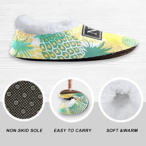 Pigsaly Custom Yellow Blue Pineapple Kids Slipper