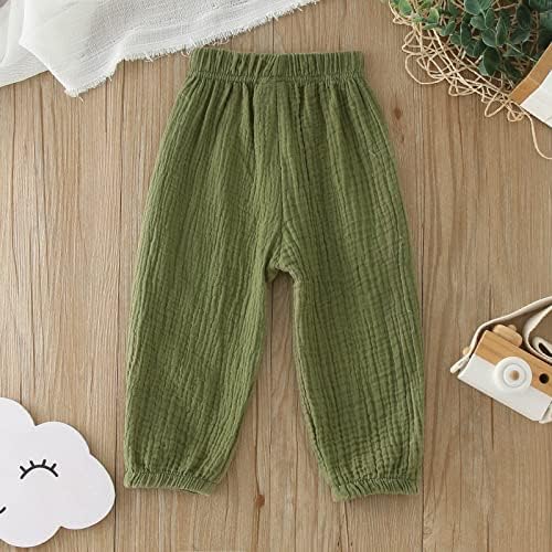 Toddler Baby Cotton Linen Joggers for Boys Girls Basic Harem Pants