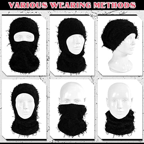 Newcotte 2-Pack Distressed Balaclava Ski Mask - Windproof Full Face