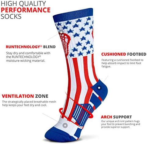 ChalkTalkSPORTS Lacrosse Performance Crew Socks - Patriotic USA