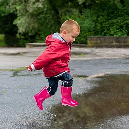 Puddle Play Toddlers Waterproof Rain Boots with Easy-On Handles