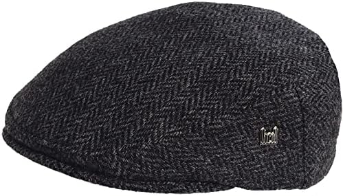 Headchange Made in USA 100 Wool Newsboy Cap Black Herringbone