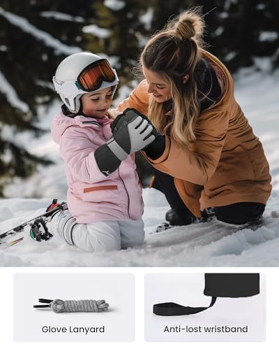 Caracaleap Kids Winter Gloves Ages 4-12 Waterproof Thinsulate
